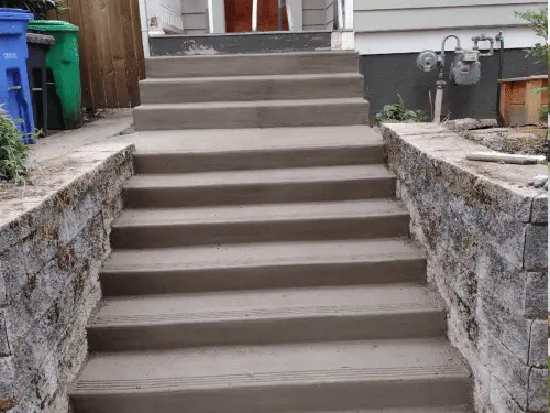 Concrete steps with retaining walls in Gresham OR – Glorious Stone Construction