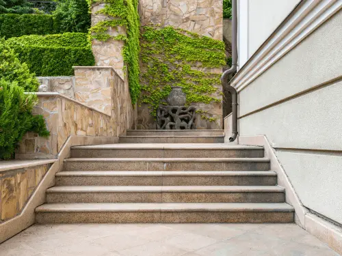Decorative concrete and stone steps in Portland OR – Glorious Stone Construction